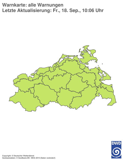 Aktuelle Warnkarte: Mecklenburg-Vorpommern